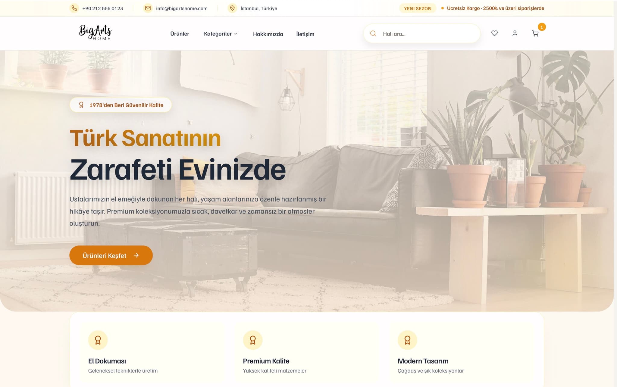 BigArts Home - Kodlayanlar Full Stack projesi